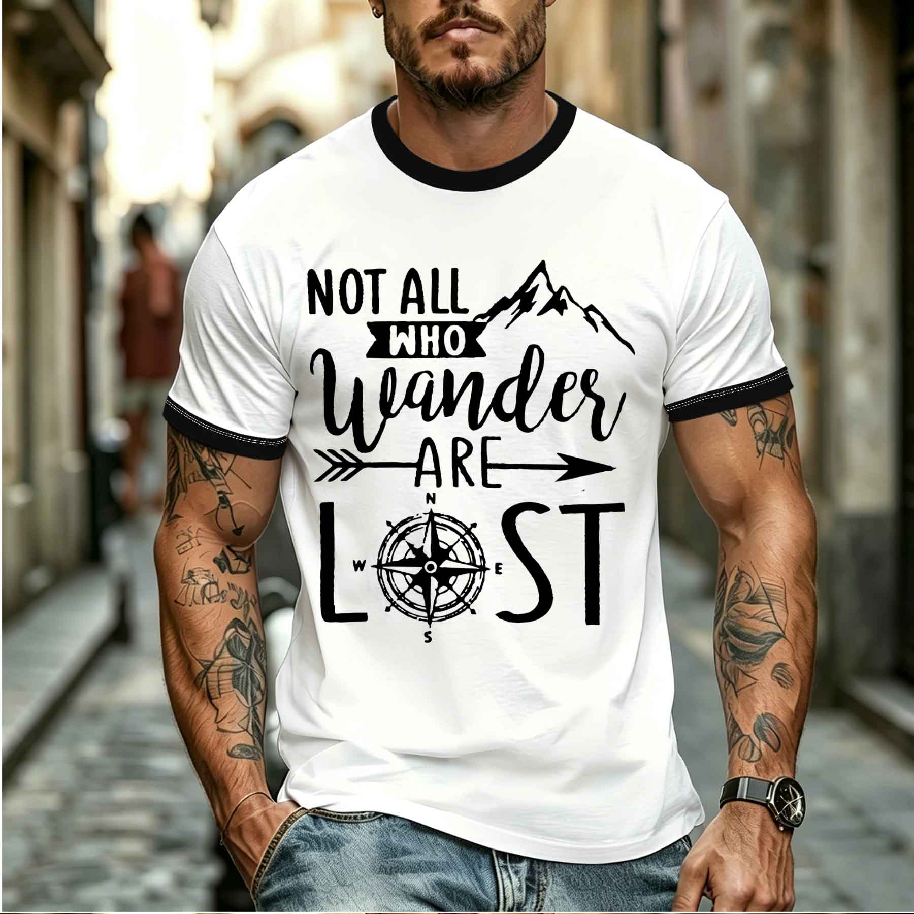Outdoor Adventure Quotes Short - تي شيرت رجالي جديد لعام 2026