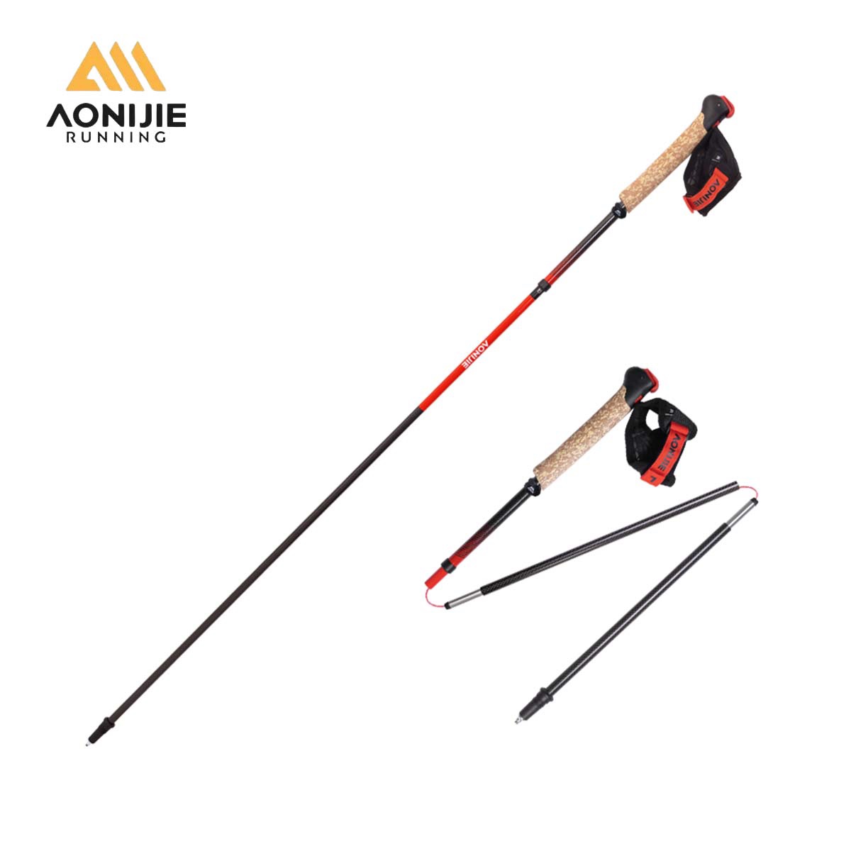 Trekking Pole Carbon - قطعتان من عصي المشي القابلة للطي