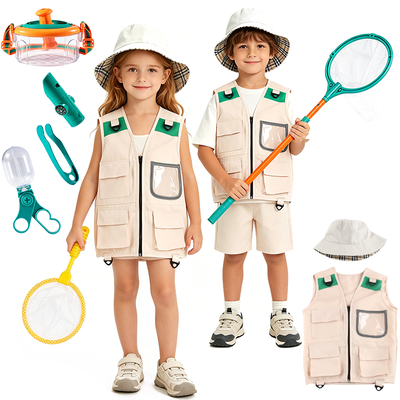 Outdoor Adventure Activities For Kids - طقم استكشاف المغامرات للأطفال: سترة وقبعة