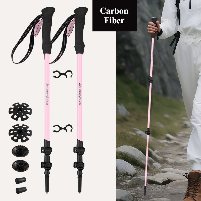 Trekking Pole Carbon - عصي مشي من ألياف الكربون الوردية