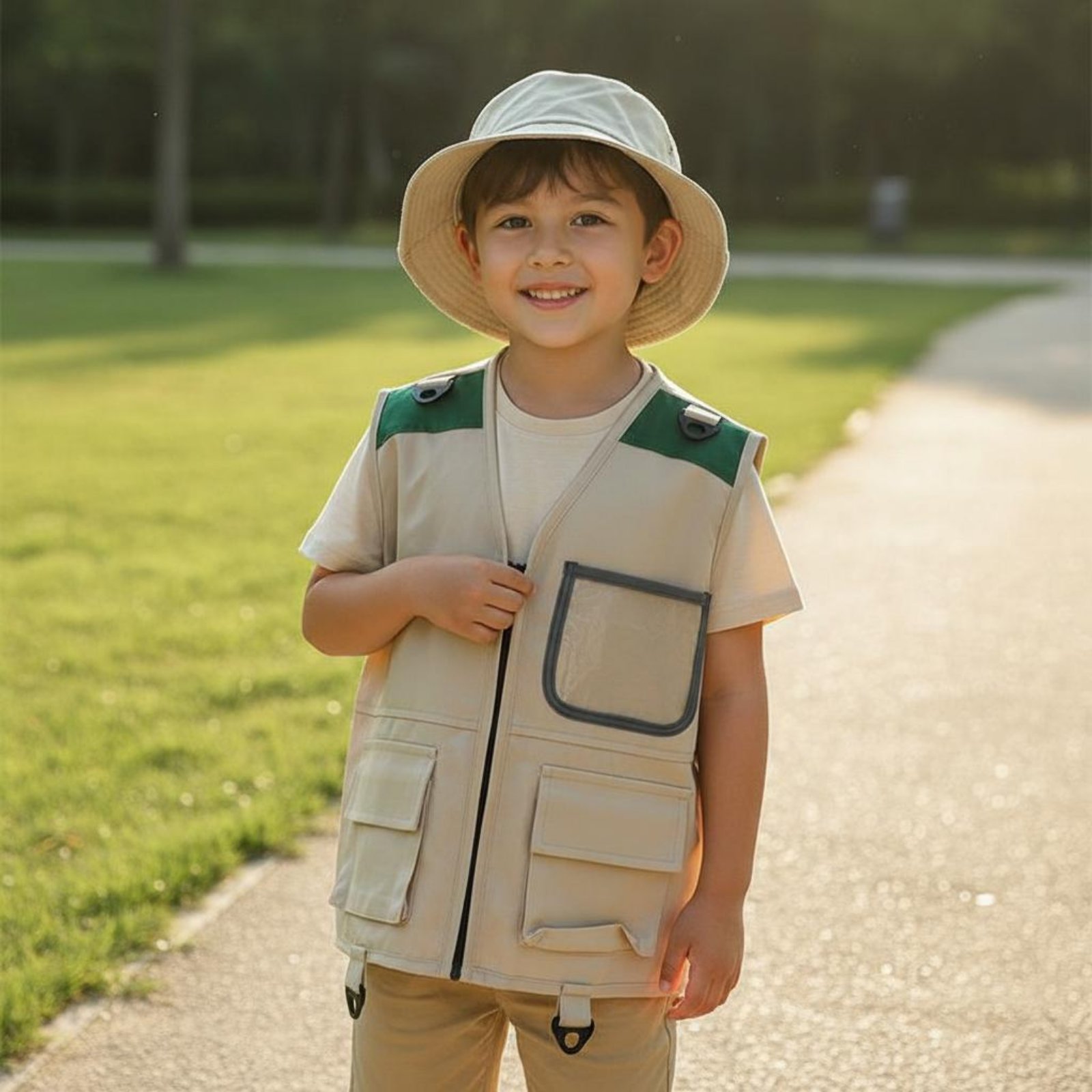 طقم سترة وقبعة استكشاف للأطفال - مراجعة Outdoor Adventure Kids Party وسعره