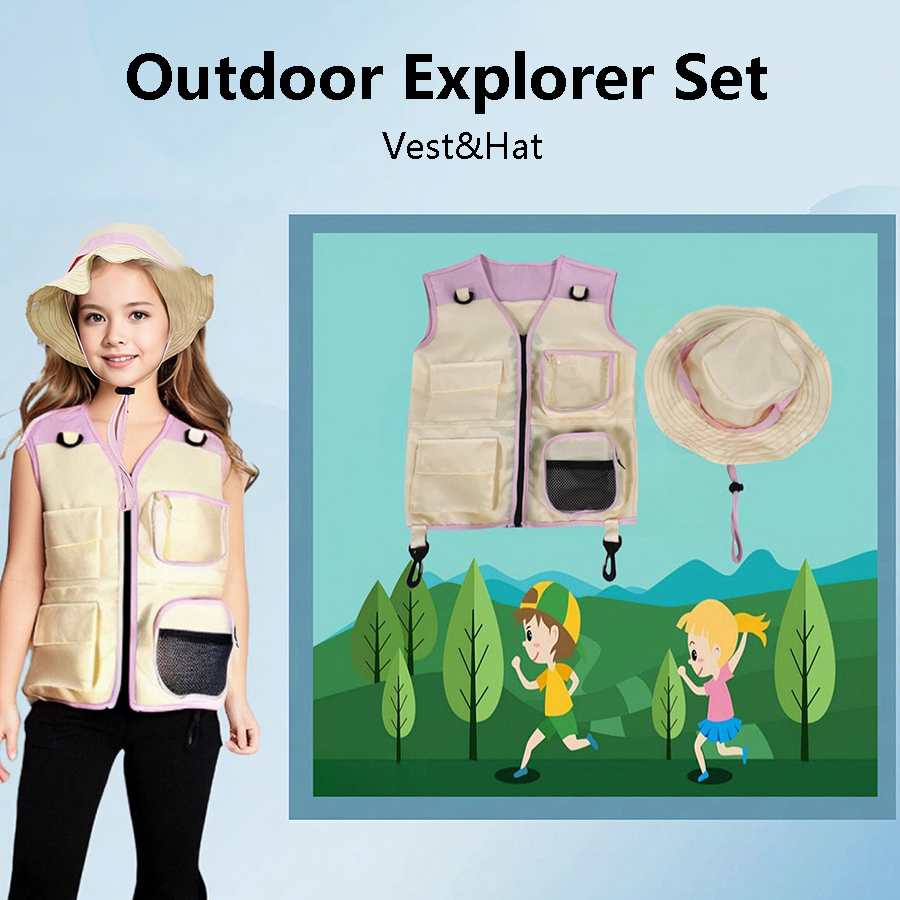 صدرية وقبعة مستكشفة للأطفال ،  - مراجعة Outdoor Adventure Activities For Kids وسعره