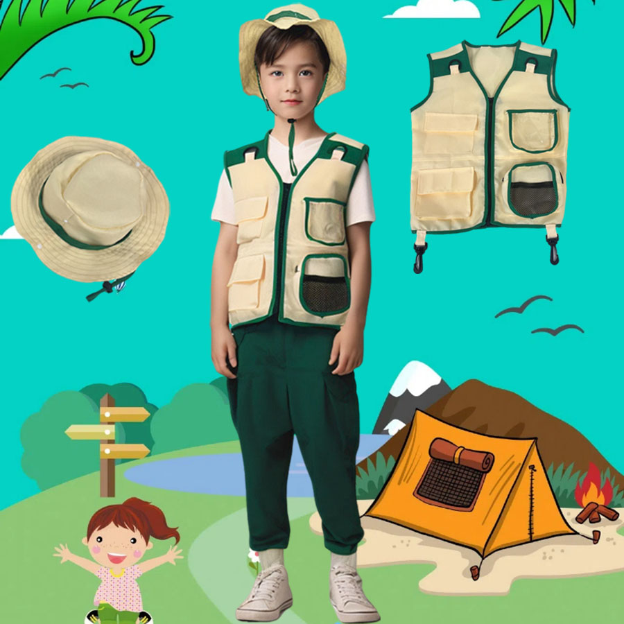 صدرية وقبعة مستكشفة تخييم للأط - مراجعة Outdoor Adventure Activities For Kids وسعره