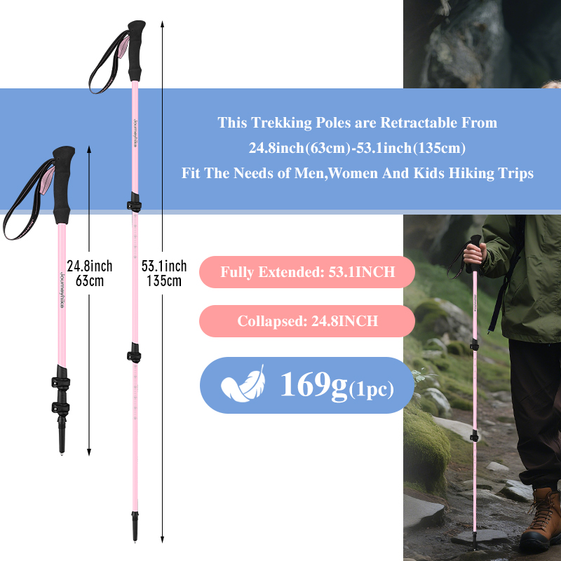 عصي مشي من ألياف الكربون الورد - مراجعة Trekking Pole Carbon وسعره