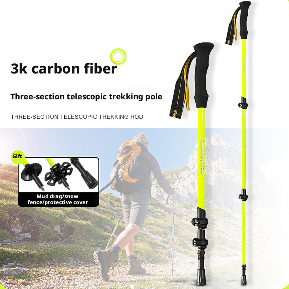 خفيفة قابلة للطي 3 أقسام أقطاب - مراجعة Trekking Pole Carbon وسعره
