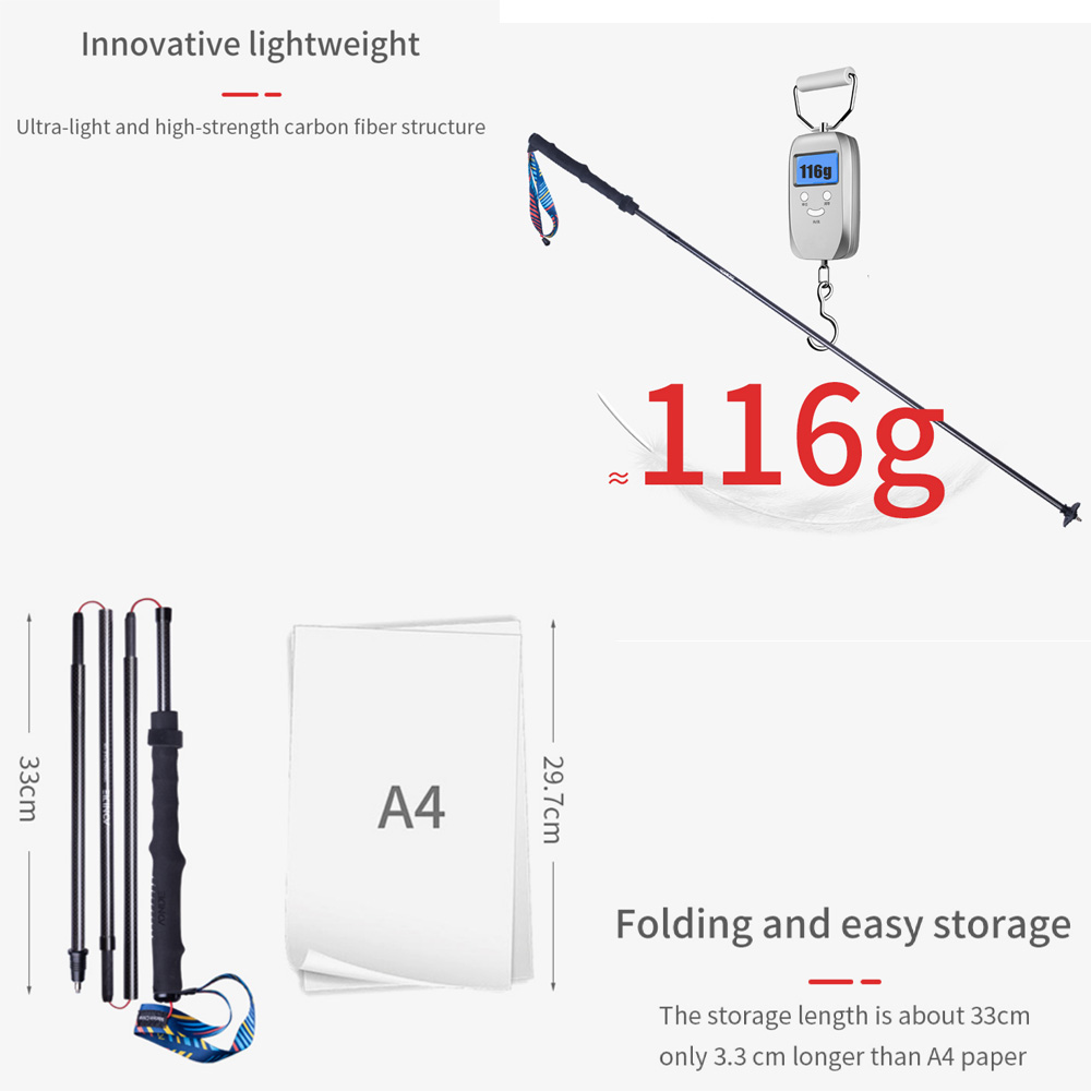 AONIJIE-أعمدة رحلات خفيفة الوز - مراجعة Trekking Pole Carbon وسعره